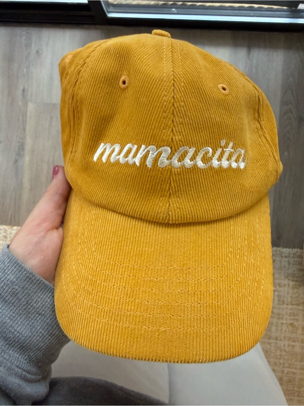 Mamacita Mustard Yellow women’s Corduroy Cap